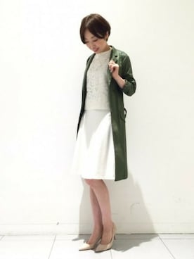 「アイテム（チェスターコート）」を使った、natsukiさん（レディース・162cm）の夏コーディネート