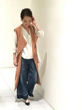 「Noble（ノーブル）のアイテム（デニムパンツ）」を使った、natsukiさん（レディース・162cm）の冬コーディネート