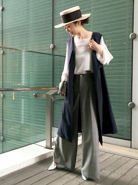 「アイテム（アクセサリー、グリーン系）」を使った、natsukiさん（レディース・162cm）の夏コーディネート