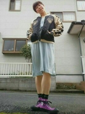 「Right-on（ライトオン）のアイテム（その他アウター）」を使った、Yukaco Imamuraさん（レディース・166cm）の春コーディネート