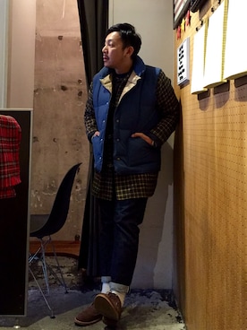 「デニムonデニム」｜「アイテム（ブルゾン）」を使った、伊藤孝法さん（メンズ・165cm）の秋コーディネート