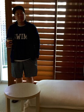 「POOL（プール）のアイテム」を使った、伊藤孝法さん（メンズ・165cm）の春コーディネート