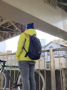 「OUTPUT（アウトプット）のアイテム（帽子）」を使った、伊藤孝法さん（メンズ・165cm）の秋コーディネート