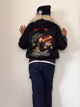 「OUTPUT（アウトプット）のアイテム（帽子）」を使った、伊藤孝法さん（メンズ・165cm）の秋コーディネート