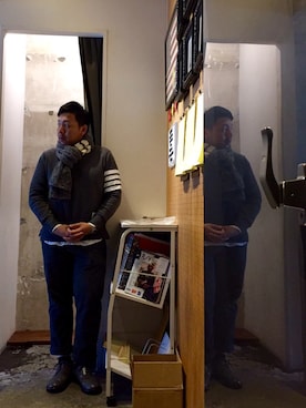 「OUTPUT（アウトプット）のアイテム（パンツ）」を使った、伊藤孝法さん（メンズ・165cm）の秋コーディネート