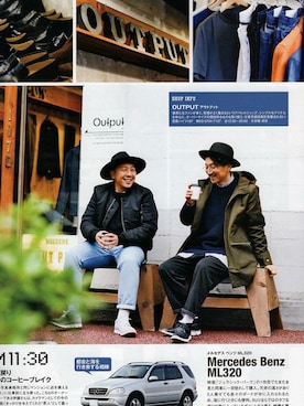 「OUTPUT（アウトプット）のアイテム（パンツ）」を使った、伊藤孝法さん（メンズ・165cm）の冬コーディネート