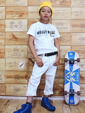 「BLOC（ブロック）のアイテム（帽子）」を使った、bloc_betty_OFFICIALさん（キッズ・125cm）の夏コーディネート