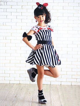 「アイテム（ワンピース/ドレス）」を使った、bloc_betty_OFFICIALさん（キッズ・141cm）の夏コーディネート