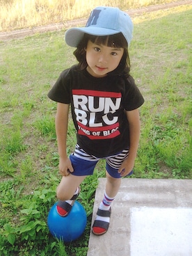 「BLOC（ブロック）のアイテム（パンツ）」を使った、bloc_betty_OFFICIALさん（キッズ・120cm）の夏コーディネート