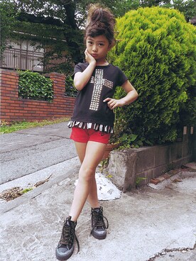 「BLOC（ブロック）のアイテム（パンツ）」を使った、bloc_betty_OFFICIALさん（キッズ・123cm）の夏コーディネート