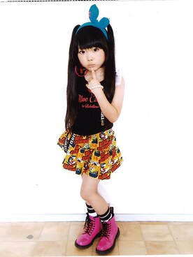 「BLOC（ブロック）のアイテム（トップス）」を使った、bloc_betty_OFFICIALさん（キッズ・120cm）の夏コーディネート