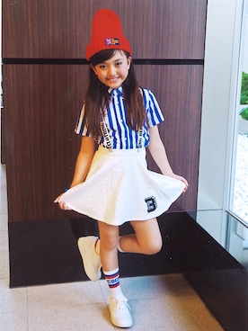 「BLOC（ブロック）のアイテム（スカート）」を使った、bloc_betty_OFFICIALさん（キッズ・136cm）の夏コーディネート