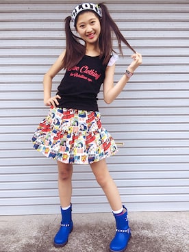「BLOC（ブロック）のアイテム（トップス）」を使った、bloc_betty_OFFICIALさん（キッズ・153cm）の夏コーディネート