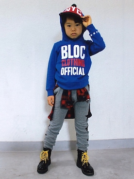 「BLOC（ブロック）のアイテム（ブーツ）」を使った、bloc_betty_OFFICIALさん（キッズ・120cm）の秋コーディネート