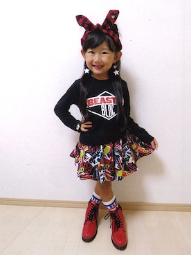 「BLOC（ブロック）のアイテム（ブーツ）」を使った、bloc_betty_OFFICIALさん（キッズ・110cm）の冬コーディネート