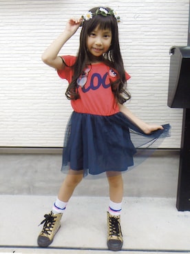「BLOC（ブロック）のアイテム（ワンピース/ドレス）」を使った、bloc_betty_OFFICIALさん（キッズ・110cm）の春コーディネート