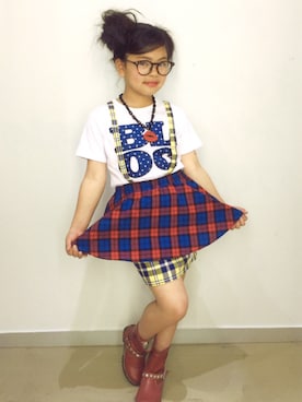 「BLOC（ブロック）のアイテム（トップス）」を使った、bloc_betty_OFFICIALさん（キッズ・131cm）の夏コーディネート