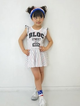 「BLOC（ブロック）のアイテム（ワンピース/ドレス）」を使った、bloc_betty_OFFICIALさん（キッズ・120cm）の夏コーディネート