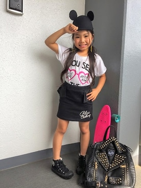 「BLOC（ブロック）のアイテム（トップス）」を使った、bloc_betty_OFFICIALさん（キッズ・123cm）の夏コーディネート