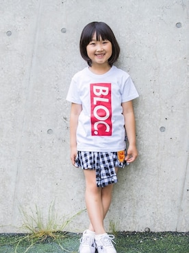 「BLOC（ブロック）のアイテム（トップス）」を使った、bloc_betty_OFFICIALさん（キッズ・110cm）の夏コーディネート