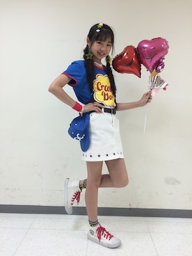 「BLOC（ブロック）のアイテム（トップス）」を使った、bloc_betty_OFFICIALさん（キッズ・151cm）の夏コーディネート
