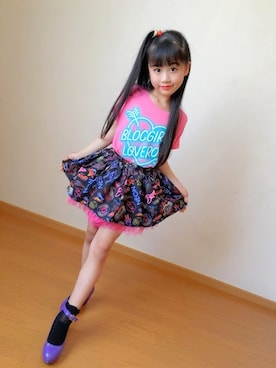 「BLOC（ブロック）のアイテム（トップス）」を使った、bloc_betty_OFFICIALさん（キッズ・123cm）の夏コーディネート