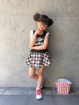 「BLOC（ブロック）のアイテム（スカート）」を使った、bloc_betty_OFFICIALさん（キッズ・121cm）の夏コーディネート
