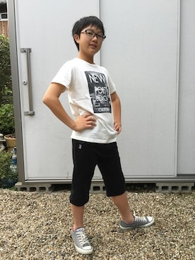 「BLOC（ブロック）のアイテム（トップス）」を使った、bloc_betty_OFFICIALさん（キッズ・155cm）の夏コーディネート