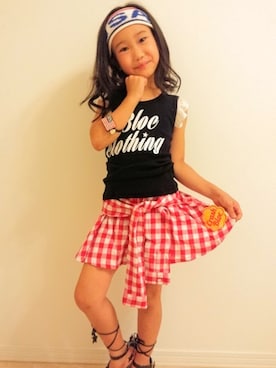 「BLOC（ブロック）のアイテム（スカート）」を使った、bloc_betty_OFFICIALさん（キッズ・120cm）の夏コーディネート