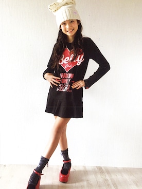 「アイテム（帽子）」を使った、bloc_betty_OFFICIALさん（キッズ・133cm）の秋コーディネート