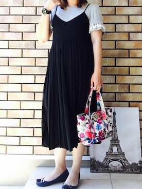 「AS as know as（エーエス アズノウアズ）のアイテム（ワンピース）」を使った、ふわり◯さん（レディース・153cm）の夏コーディネート
