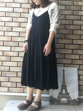 「AS as know as（エーエス アズノウアズ）のアイテム（ワンピース）」を使った、ふわり◯さん（レディース・153cm）の夏コーディネート