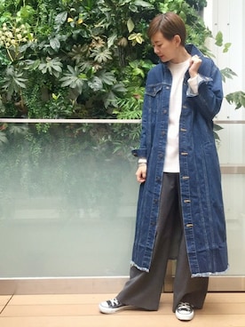 「シャツワンピース」｜「アイテム（ジャケット/アウター）」を使った、Reimiさん（レディース・170cm）の冬コーディネート