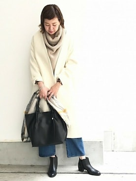 「スヌード」｜「アイテム（ジャケット/アウター）」を使った、Reimiさん（レディース・170cm）の冬コーディネート