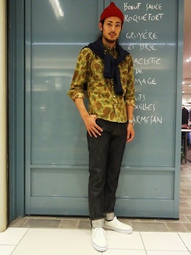 「EDIFICE（エディフィス）のアイテム（ニットキャップ/ビーニー）」を使った、417 by EDIFICE渋谷店スタッフ8さん（メンズ・180cm）の秋コーディネート