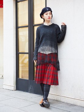 「No6（ナンバーシックス）のアイテム」を使った、るうこさん（レディース・162cm）の冬コーディネート