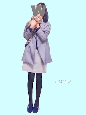 「コクーンスカート」｜「アイテム（チェスターコート）」を使った、ひかさん（レディース・164cm）の秋コーディネート