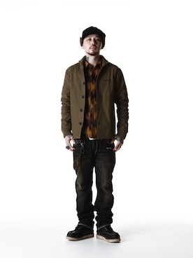 「Subciety（サブサエティ）のアイテム（その他アウター）」を使った、Subcietyさん（メンズ・173cm）の秋コーディネート
