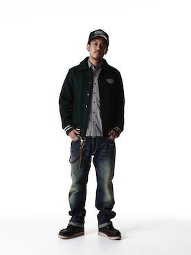 「ワーク」｜「アイテム（ウォレットチェーン）」を使った、Subcietyさん（メンズ・173cm）の秋コーディネート