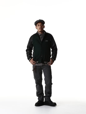 「Subciety（サブサエティ）のアイテム（スタジャン）」を使った、Subcietyさん（メンズ・173cm）の冬コーディネート