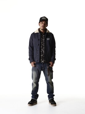 「アイテム（ウォレットチェーン）」を使った、Subcietyさん（メンズ・172cm）の冬コーディネート