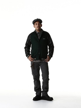 「Subciety（サブサエティ）のアイテム（スタジャン）」を使った、Subcietyさん（メンズ・173cm）の冬コーディネート