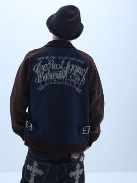 「Subciety（サブサエティ）のアイテム（スタジャン）」を使った、Subcietyさん（メンズ・172cm）の冬コーディネート