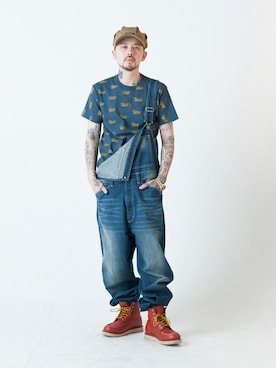 「Subciety（サブサエティ）のアイテム（オールインワン・サロペット）」を使った、Subcietyさん（メンズ・173cm）の夏コーディネート