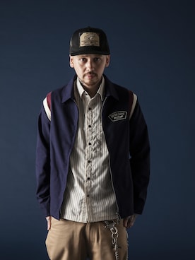 「Subciety（サブサエティ）のアイテム（ブルゾン）」を使った、Subcietyさん（メンズ・173cm）の夏コーディネート