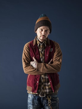 「Subciety（サブサエティ）のアイテム（ブルゾン）」を使った、Subcietyさん（メンズ・173cm）の秋コーディネート