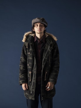 「Subciety（サブサエティ）のアイテム（モッズコート）」を使った、Subcietyさん（メンズ・183cm）の秋コーディネート