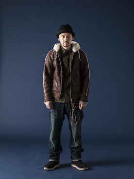 「Subciety（サブサエティ）のアイテム（その他アウター）」を使った、Subcietyさん（メンズ・173cm）の冬コーディネート