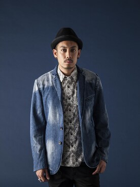 「サブサエティ(Subciety)」｜「アイテム（帽子）」を使った、Subcietyさん（メンズ・173cm）の冬コーディネート