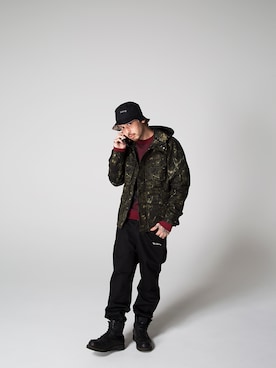 「Subciety（サブサエティ）のアイテム（マウンテンパーカー）」を使った、Subcietyさん（メンズ・173cm）の冬コーディネート